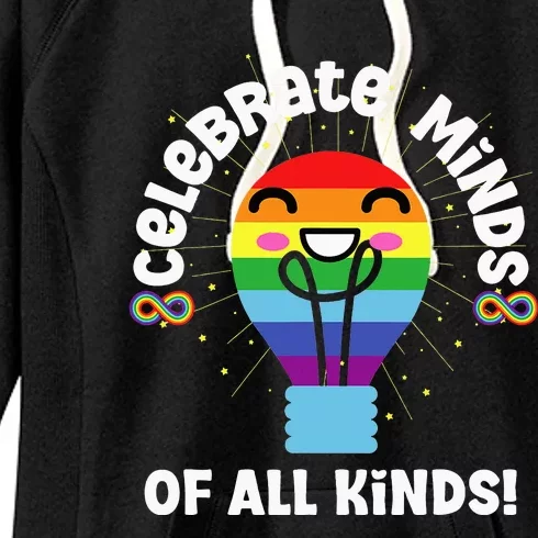 Celebrate Minds of All Kinds Red Instead Autism Women's Fleece Hoodie