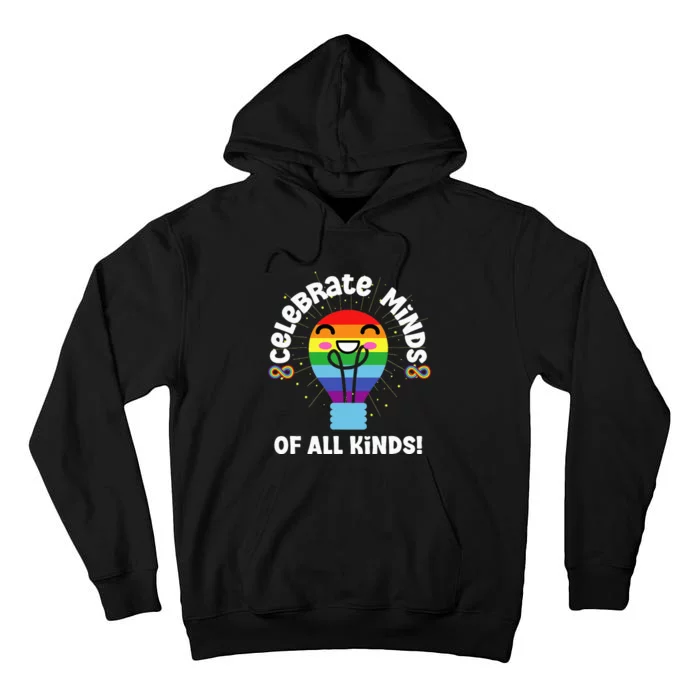 Celebrate Minds of All Kinds Red Instead Autism Tall Hoodie