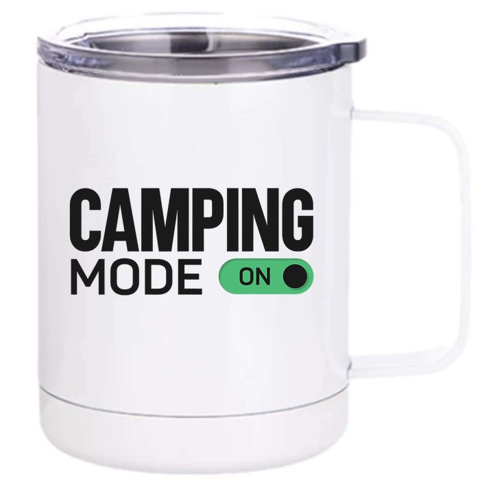 Camping Mode On Tent Front & Back 12oz Stainless Steel Tumbler Cup