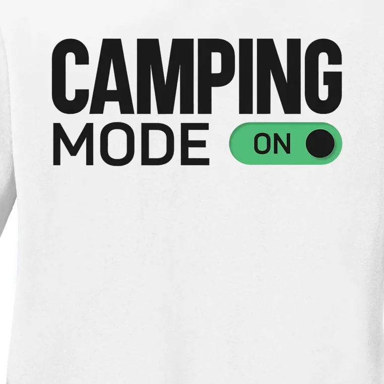 Camping Mode On Tent Ladies Long Sleeve Shirt