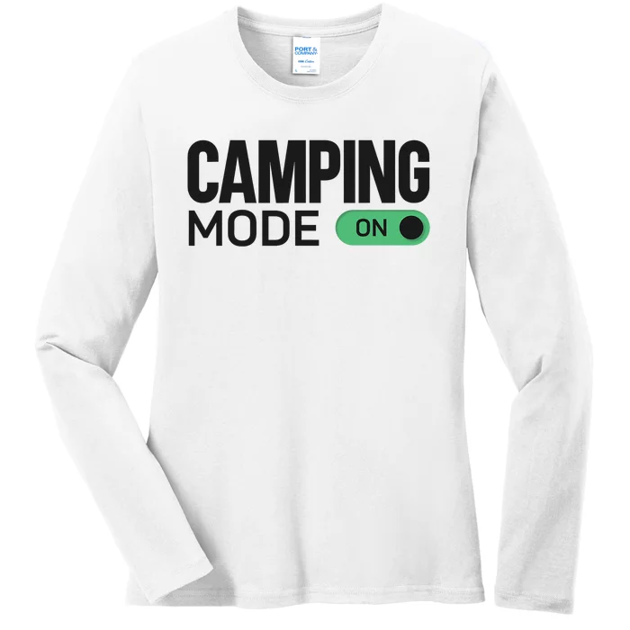 Camping Mode On Tent Ladies Long Sleeve Shirt