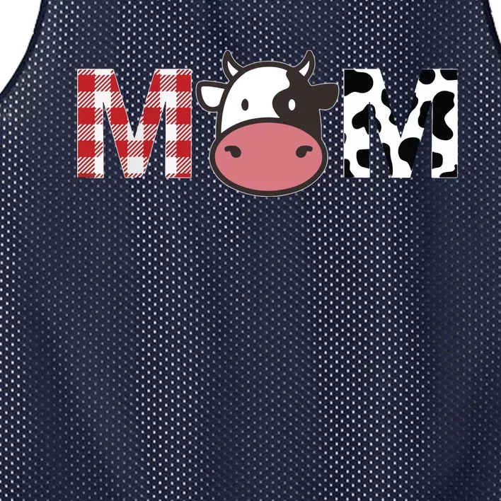 Cow Mom Or Dad Birthday Farm Birthday Party Mesh Reversible Basketball Jersey Tank