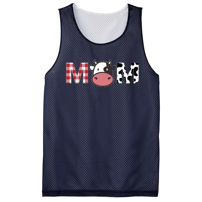 Cow Mom Or Dad Birthday Farm Birthday Party Mesh Reversible Basketball Jersey Tank