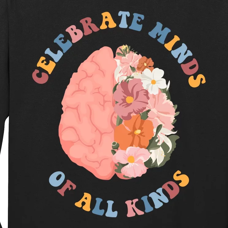 Celebrate Minds Of All Kinds Floral Brain Long Sleeve Shirt