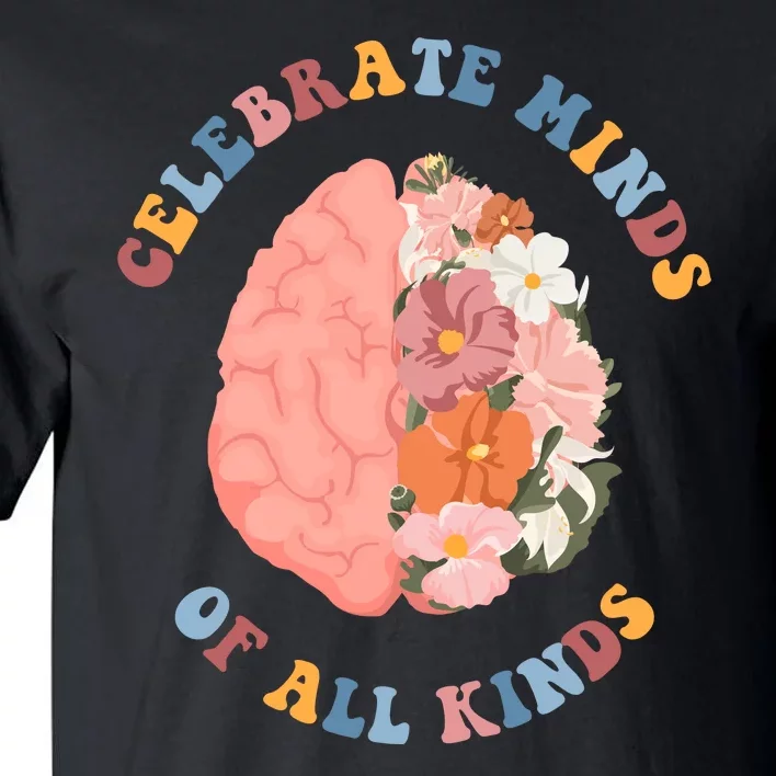 Celebrate Minds Of All Kinds Floral Brain Tall T-Shirt