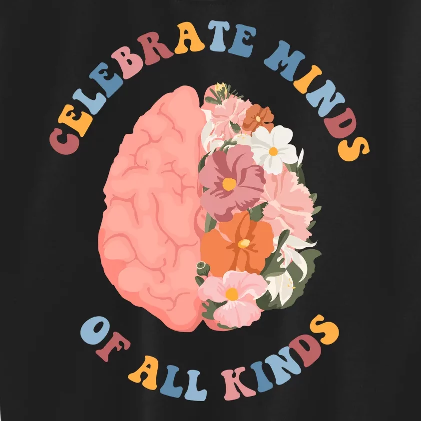 Celebrate Minds Of All Kinds Floral Brain Kids Sweatshirt