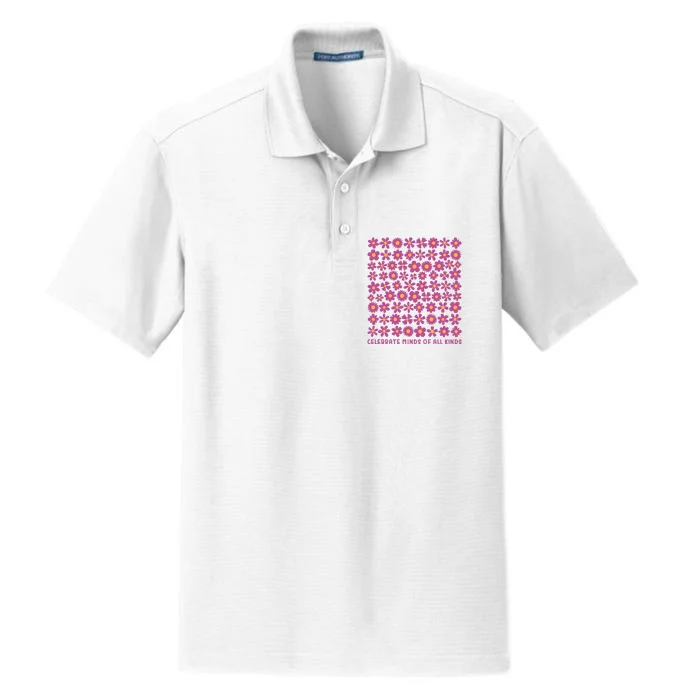 Celebrate Minds Of All Kinds Autism Awareness Dry Zone Grid Performance Polo