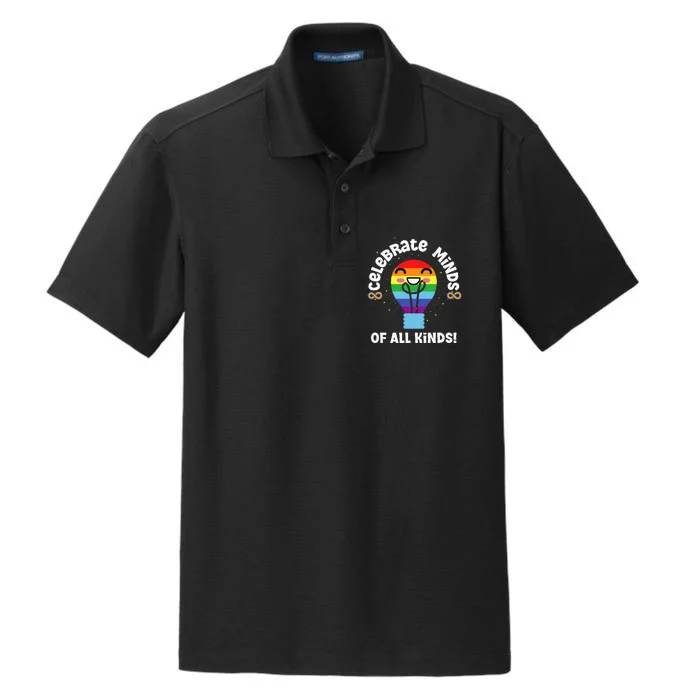 Celebrate Minds of All Kinds Red Instead Autism Dry Zone Grid Performance Polo