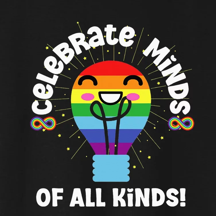 Celebrate Minds of All Kinds Red Instead Autism Women's Crop Top Tee