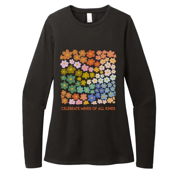 Celebrate Minds Of All Kinds Flowers Neurodiversity Autism Womens CVC Long Sleeve Shirt