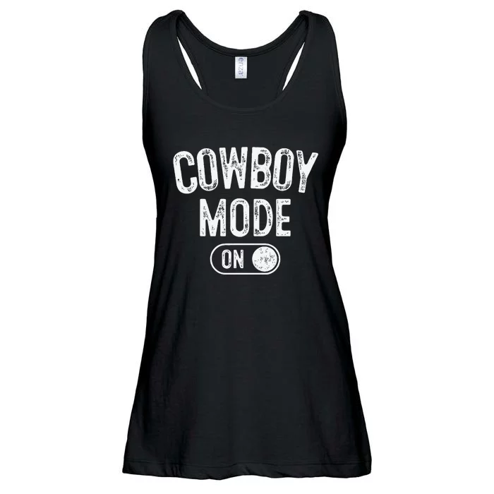 Cowboy Mode On Costume Funny Farmer Rodeo Gift Rancher Ladies Essential Flowy Tank