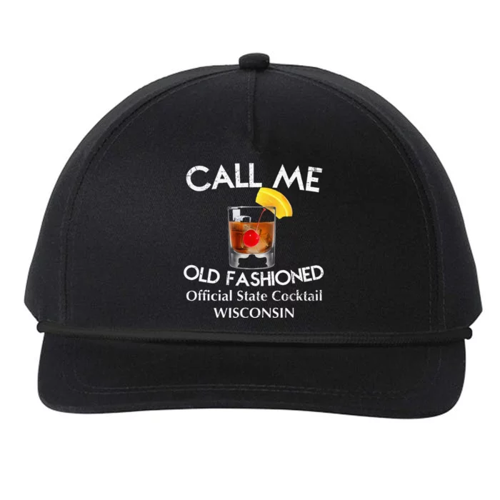 Call Me Old Fashioned Wisconsin State Cocktail Snapback Five-Panel Rope Hat