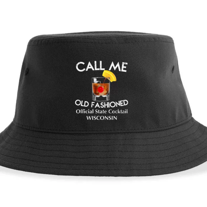 Call Me Old Fashioned Wisconsin State Cocktail Sustainable Bucket Hat