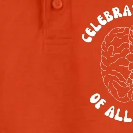 Celebrate Minds Of All Kinds Floral Brain Dry Zone Grid Performance Polo