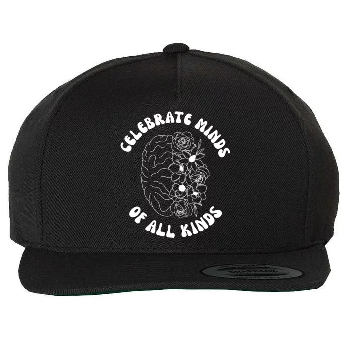 Celebrate Minds Of All Kinds Floral Brain Wool Snapback Cap