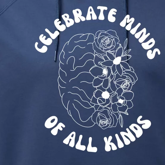 Celebrate Minds Of All Kinds Floral Brain Performance Fleece Hoodie