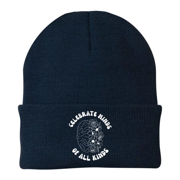 Celebrate Minds Of All Kinds Floral Brain Knit Cap Winter Beanie