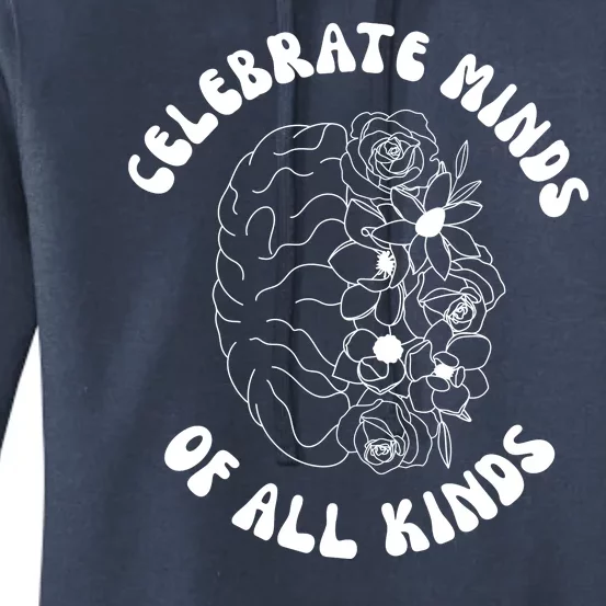 Celebrate Minds Of All Kinds Floral Brain Women's Pullover Hoodie