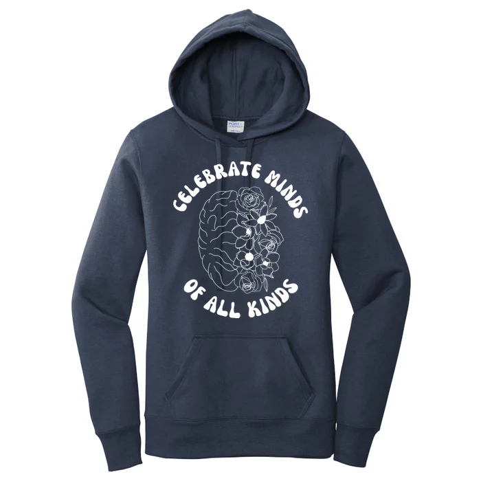 Celebrate Minds Of All Kinds Floral Brain Women's Pullover Hoodie