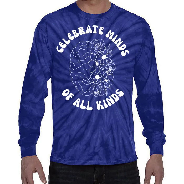 Celebrate Minds Of All Kinds Floral Brain Tie-Dye Long Sleeve Shirt