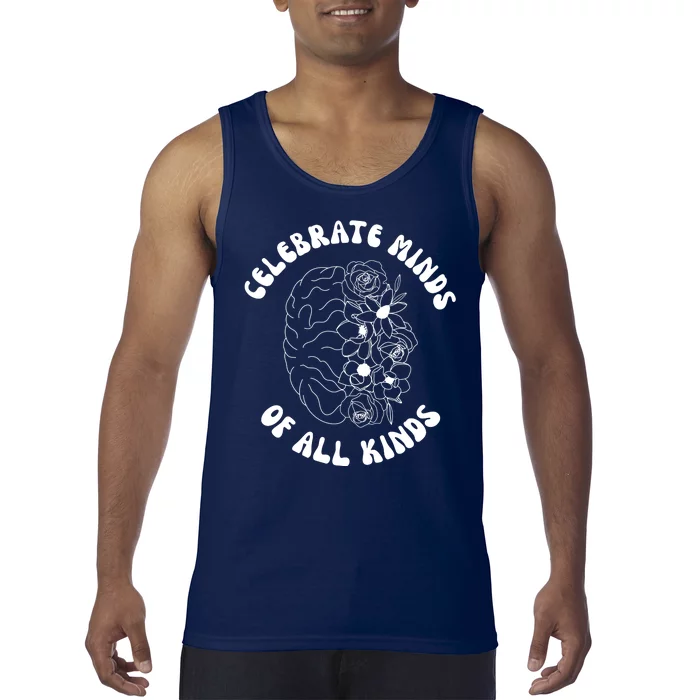 Celebrate Minds Of All Kinds Floral Brain Tank Top