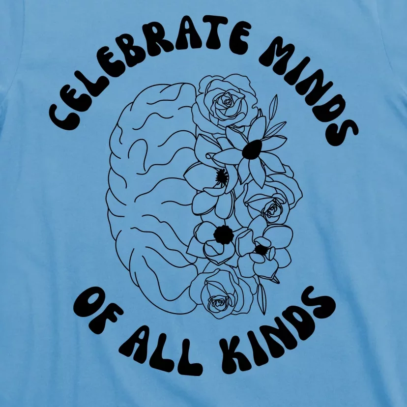 Celebrate Minds Of All Kinds Floral Brain T-Shirt