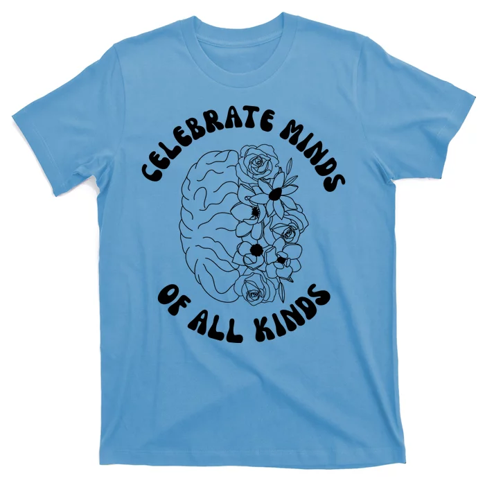 Celebrate Minds Of All Kinds Floral Brain T-Shirt