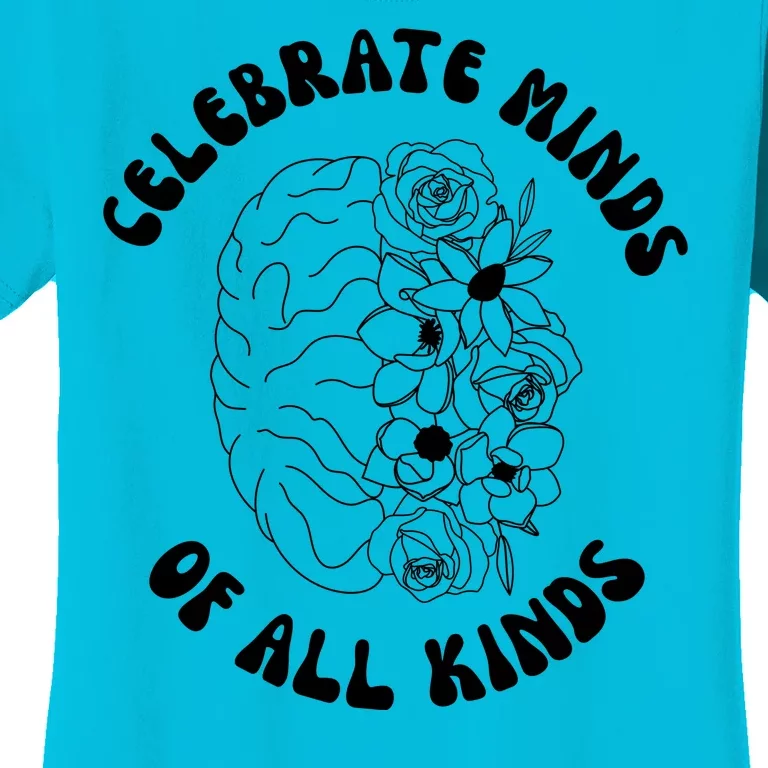 Celebrate Minds Of All Kinds Floral Brain Women's T-Shirt