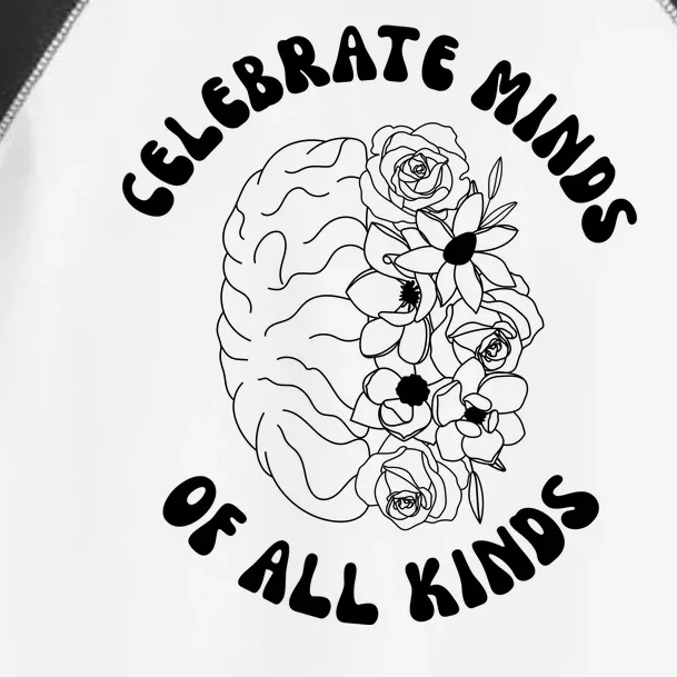 Celebrate Minds Of All Kinds Floral Brain Toddler Fine Jersey T-Shirt