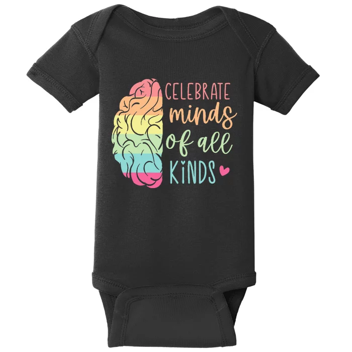 Celebrate Minds Of All Kinds Autism Awareness Baby Bodysuit