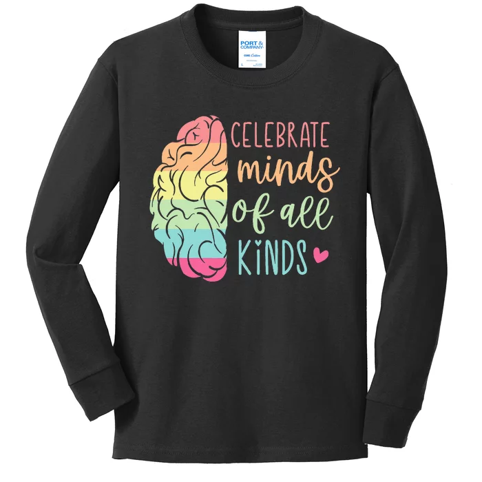 Celebrate Minds Of All Kinds Autism Awareness Kids Long Sleeve Shirt