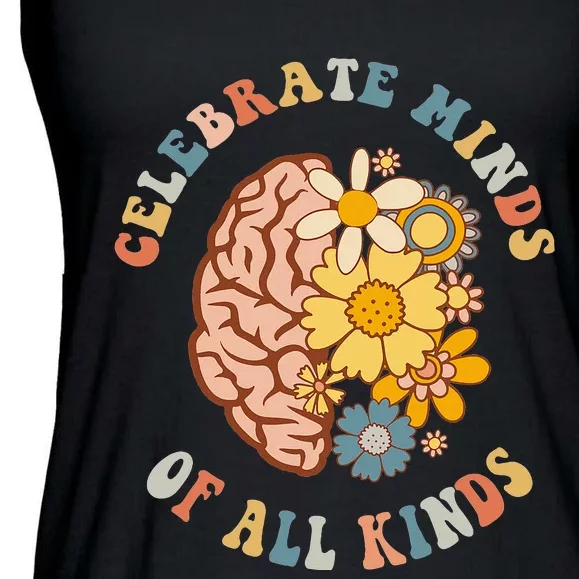 Celebrate Minds Of All Kinds Neurodiversity Autism Ladies Essential Flowy Tank