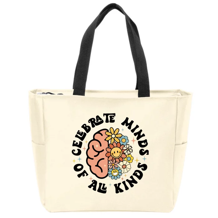 Celebrate Minds Of All Kinds Neurodiversity Autism Zip Tote Bag