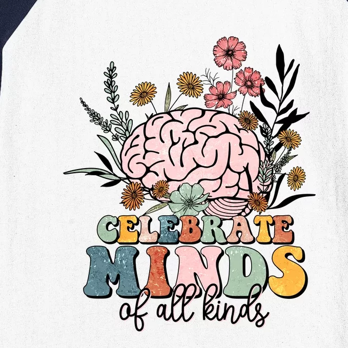 Celebrate Minds Of All Kinds Neurodiversity Autism Baseball Sleeve Shirt