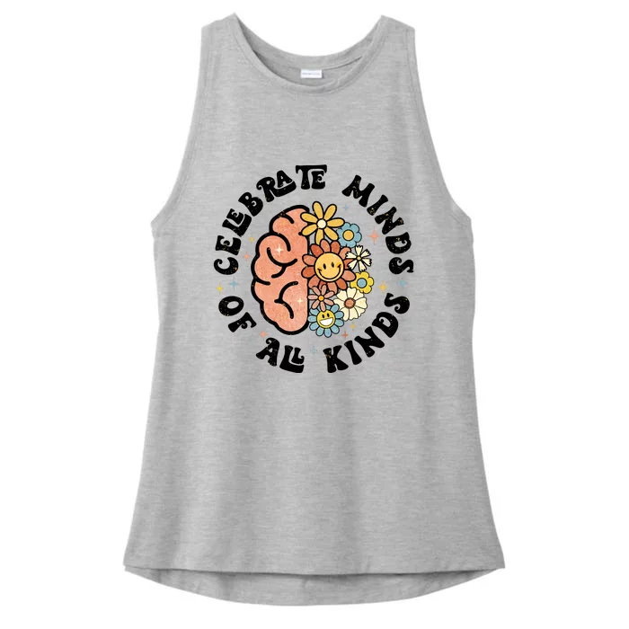 Celebrate Minds Of All Kinds Neurodiversity Autism Ladies Tri-Blend Wicking Tank