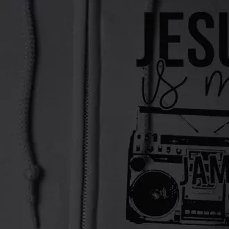 Christian Music Outfit Jesus is my Jam Full Zip Hoodie