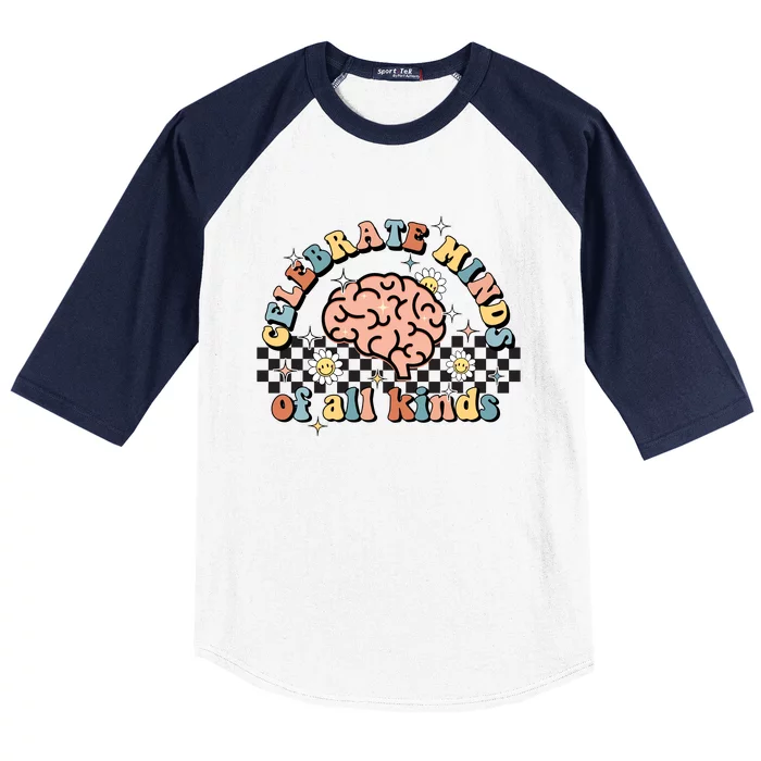 Celebrate Minds Of All Kinds Neurodiversity Autism Baseball Sleeve Shirt