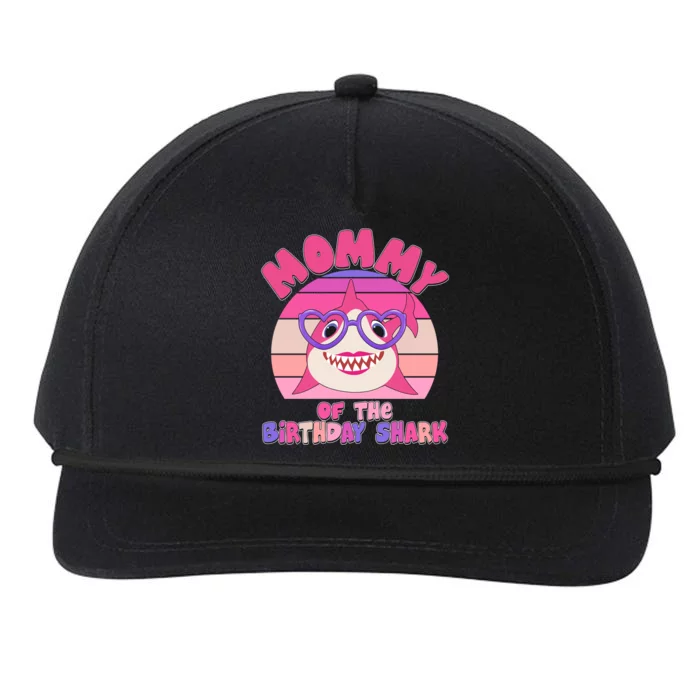 Cute Mommy Of The Birthday Shark Snapback Five-Panel Rope Hat