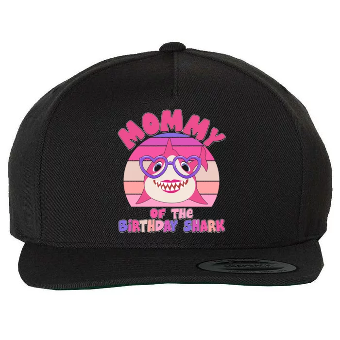 Cute Mommy Of The Birthday Shark Wool Snapback Cap