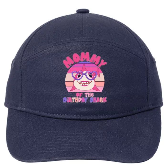 Cute Mommy Of The Birthday Shark 7-Panel Snapback Hat