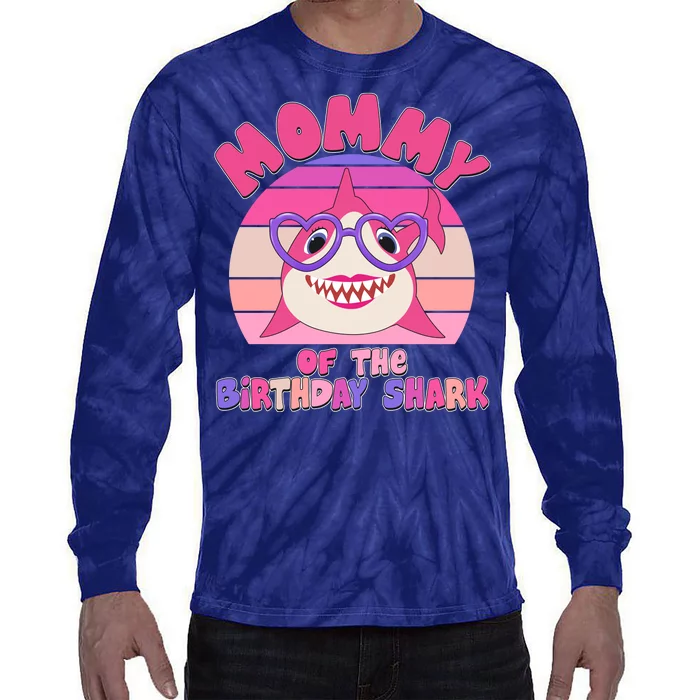 Cute Mommy Of The Birthday Shark Tie-Dye Long Sleeve Shirt