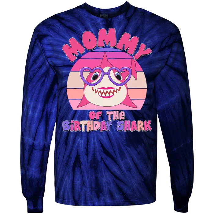 Cute Mommy Of The Birthday Shark Tie-Dye Long Sleeve Shirt