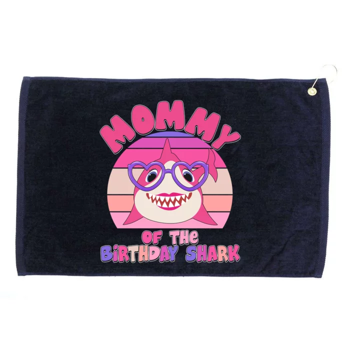 Cute Mommy Of The Birthday Shark Grommeted Golf Towel