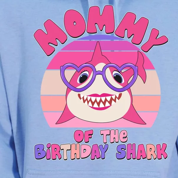 Cute Mommy Of The Birthday Shark Unisex Surf Hoodie