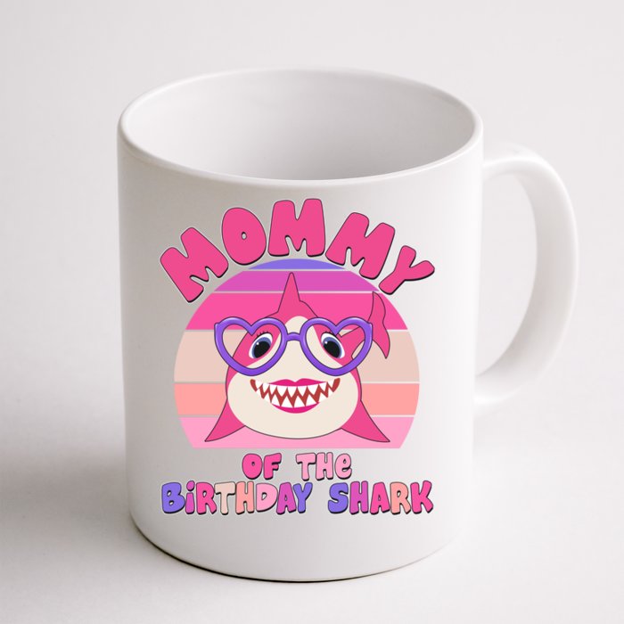 Cute Mommy Of The Birthday Shark Front & Back Coffee Mug