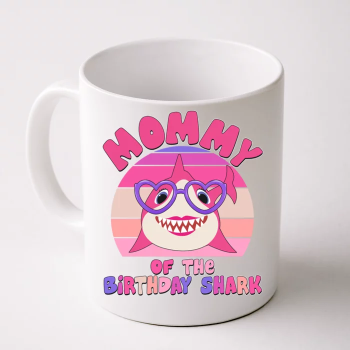 Cute Mommy Of The Birthday Shark Front & Back Coffee Mug