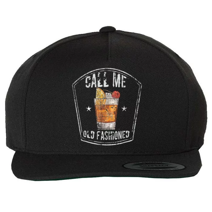 Call Me Old Fashioned Whiskey Cocktail Wool Snapback Cap