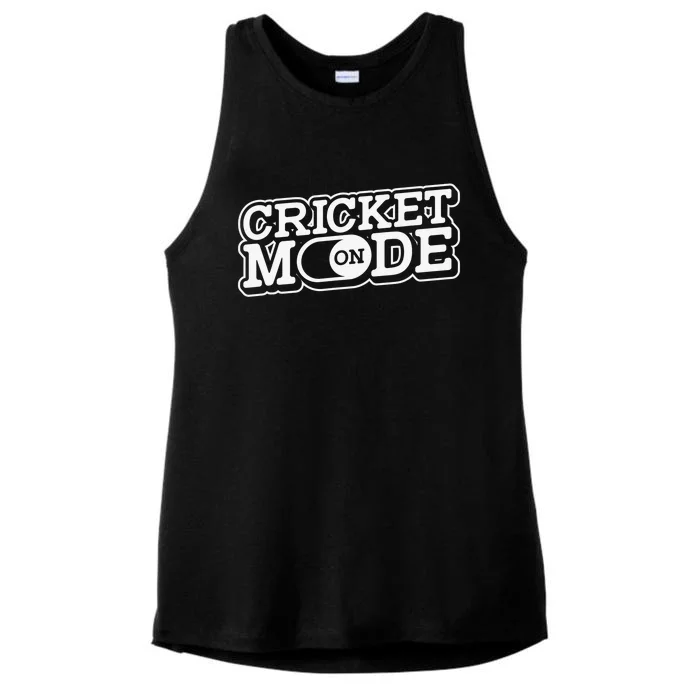 Cricket Mode On Cricket Player Cricketer Ladies Tri-Blend Wicking Tank