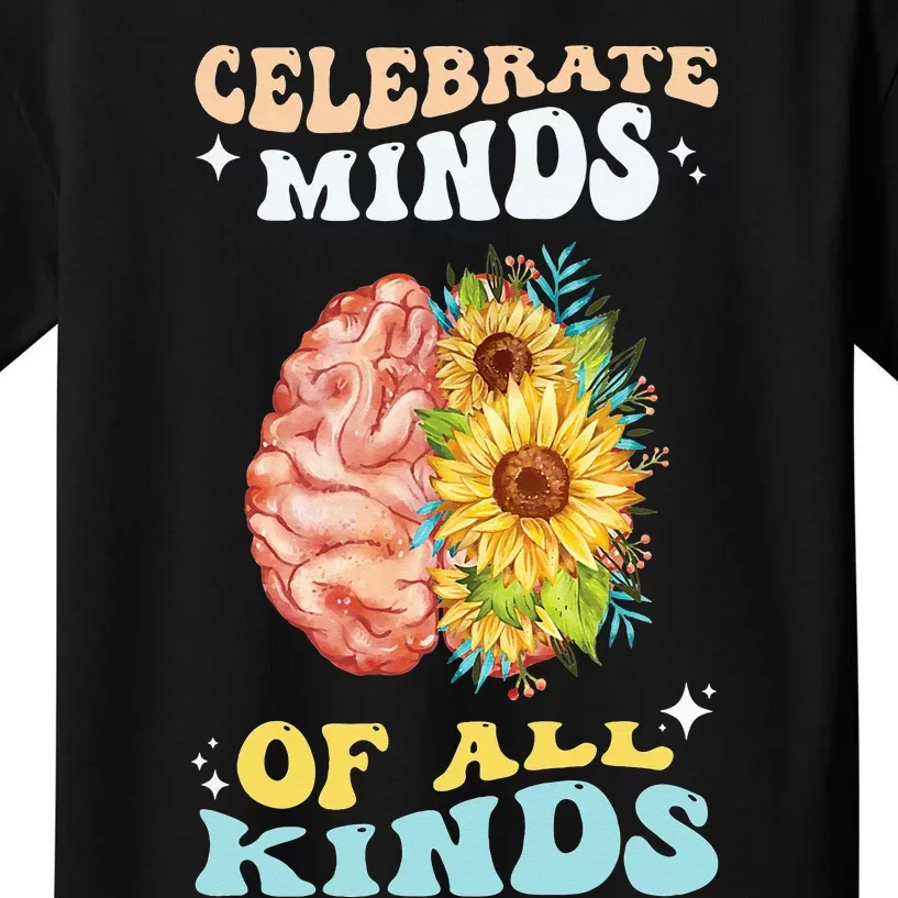 Celebrate Minds of All Kinds Neurodiversity Autism Kids T-Shirt