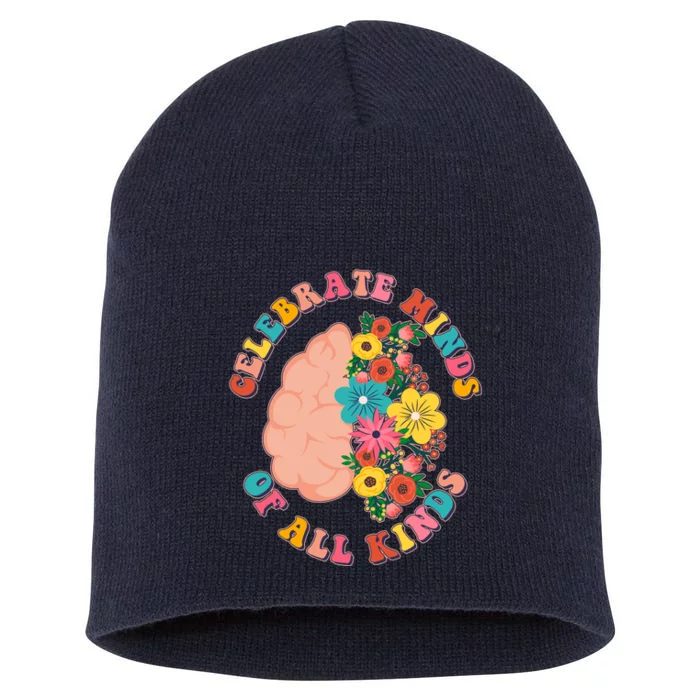 Celebrate Minds Of All Kinds Flowers Be Kind The Mind Short Acrylic Beanie